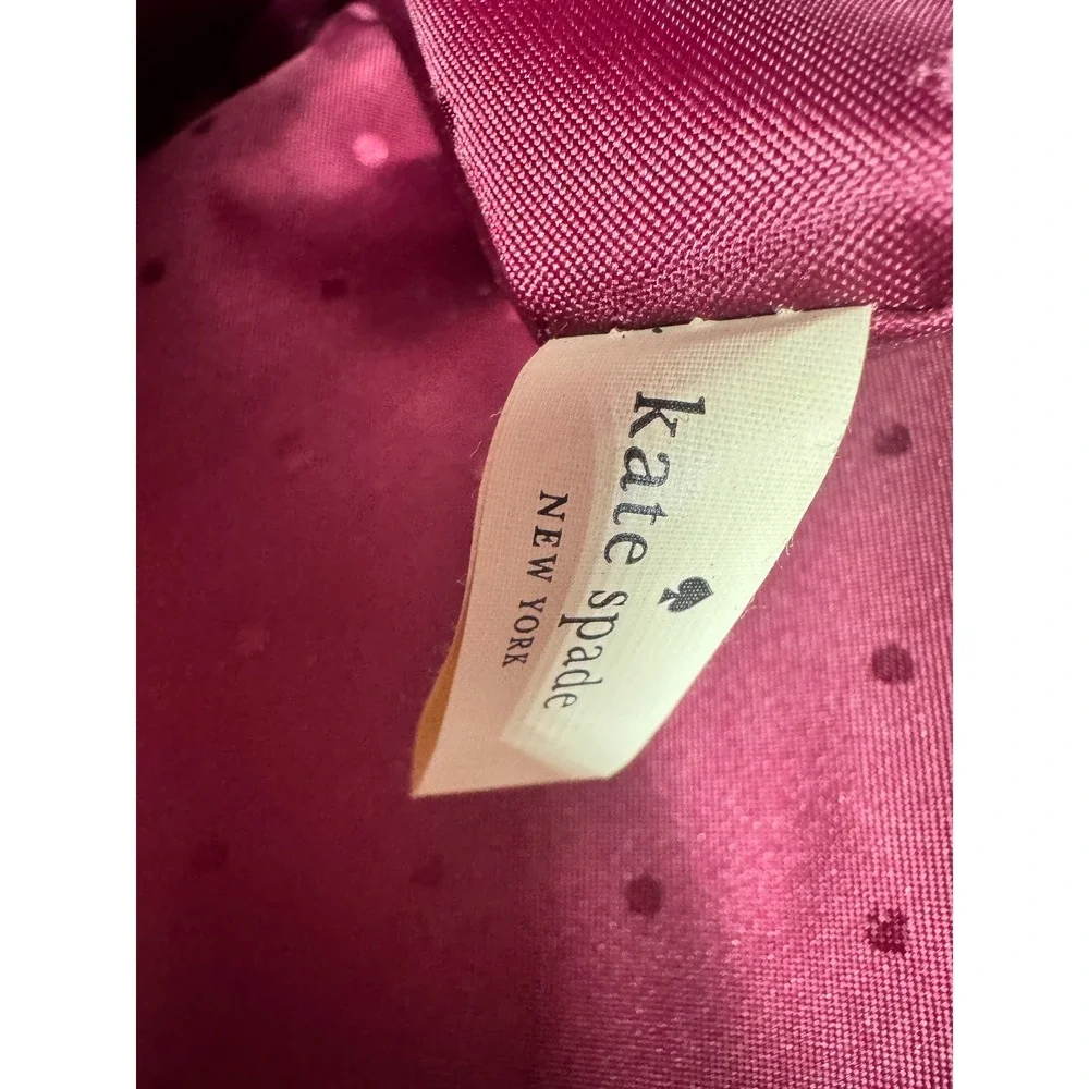 Kate Spade Hobo Bag Women Fuchsia Pebbled Leather Tassel Perforated‎  PXRU5600